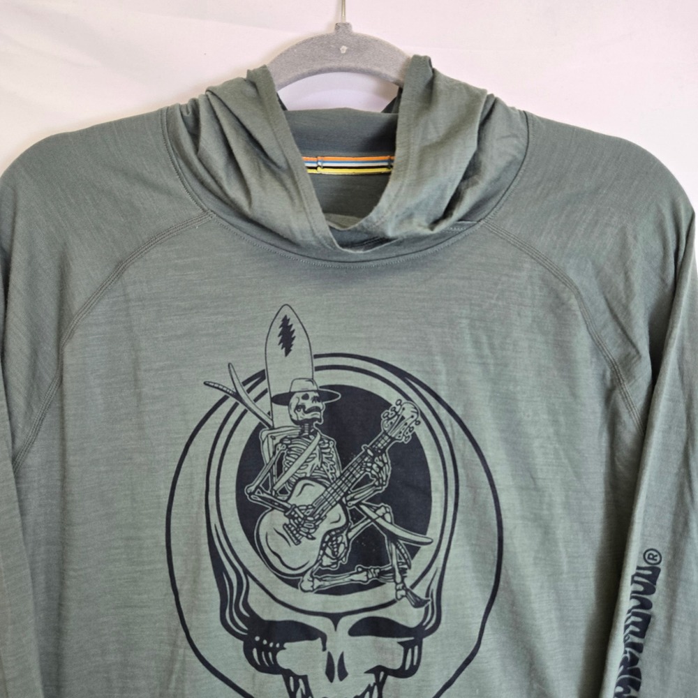 Smartwool x Grateful Dead Long Sleeve Graphic Shirt Hoodie Green Black Large - Picture 8 of 16